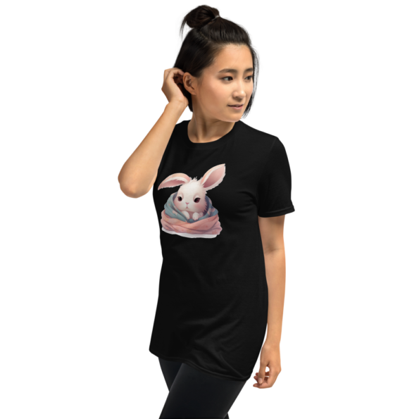 Cozy Bunny Black Graphic T-Shirt