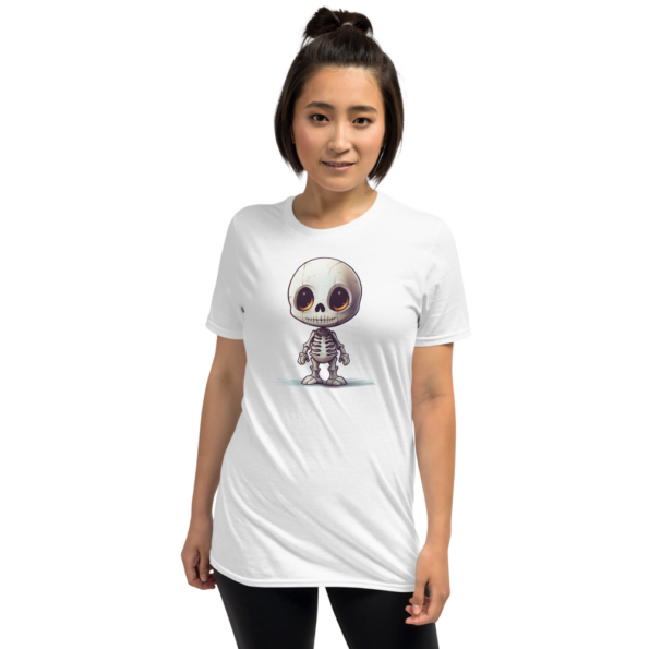 Cute Skeleton White Graphic T-Shirt