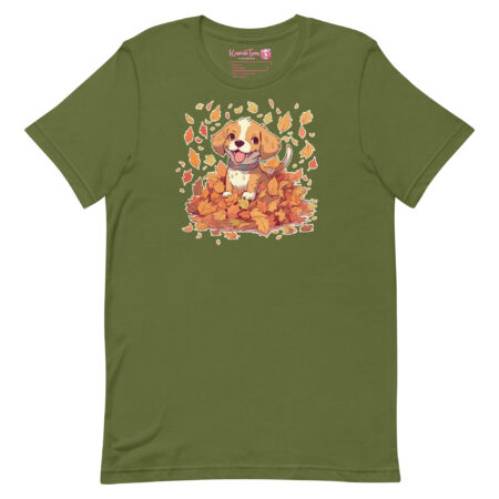 Dog Leaves Olive Graphic Tee
