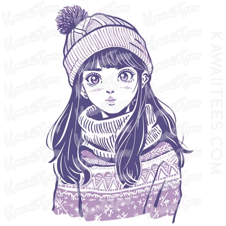 Winter Blush Anime Girl Graphic Tee