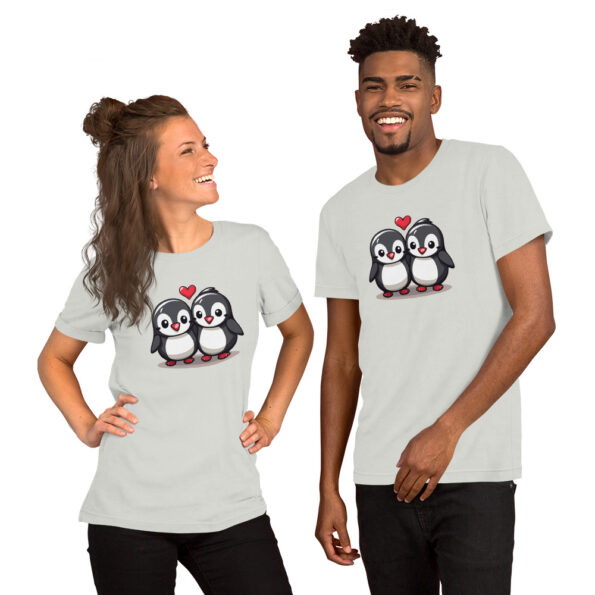 Penguins In Love Silver Graphic Tee
