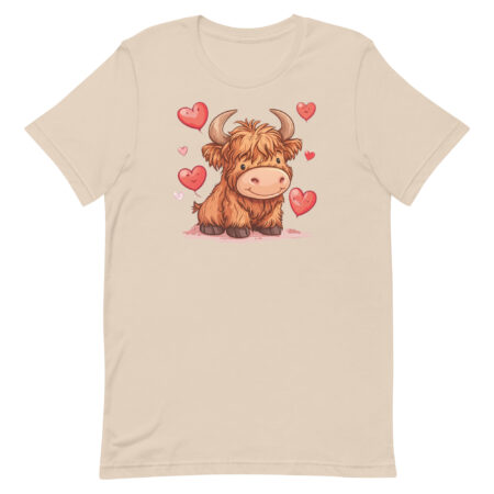 Highland Cow With Hearts Graphic Tee