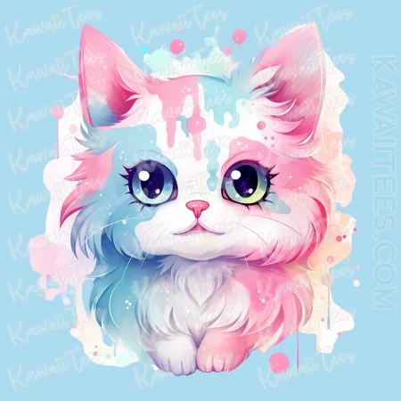 Cotton Candy Cat Graphic Tee