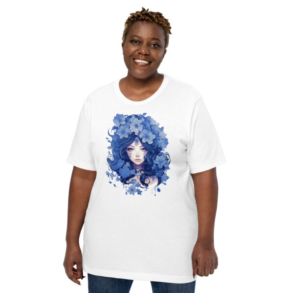 Blue Flower Woman Plus Size Graphic Tee