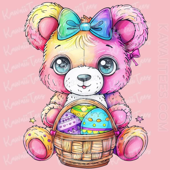 Easter Rainbow Bear Graphic Tee