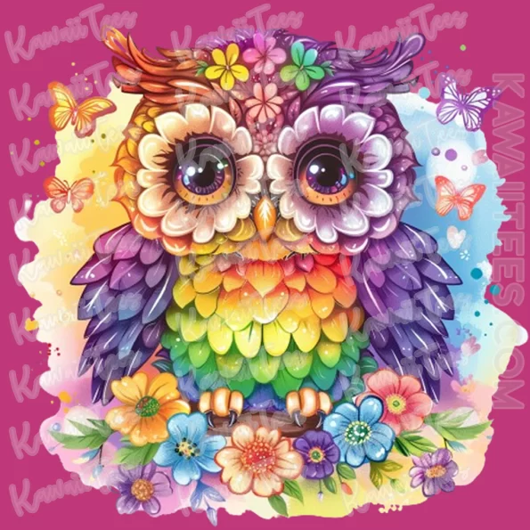 Rainbow Owl Graphic Tee